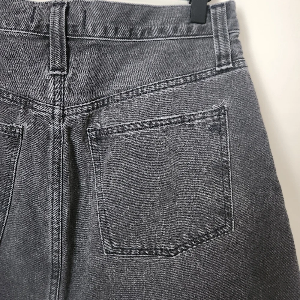 Madewell | Rigid Denim A-Line Mini Skirt in Lunar Wash Cutout Edition - Size 28